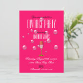 Champagne d'or rose divorce fête girly invitation (Debout devant)
