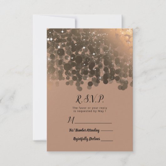 Champagne doré beige miel éclat doré RSVP réponse (Devant)
