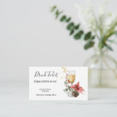 Champagne Drink Ticket Enclosure Card Informatiekaartje (Staand voorkant)