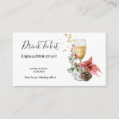 Champagne Drink Ticket Enclosure Card Informatiekaartje (Voorkant)