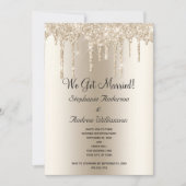 Champagne Driving glitter Elopement Reception Aankondiging (Voorkant)