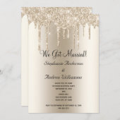 Champagne Driving glitter Elopement Reception Aankondiging (Voorkant / Achterkant)