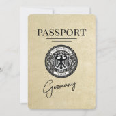 Champagne Duitsland Paspoort Bewaar de datum Save The Date (Voorkant)