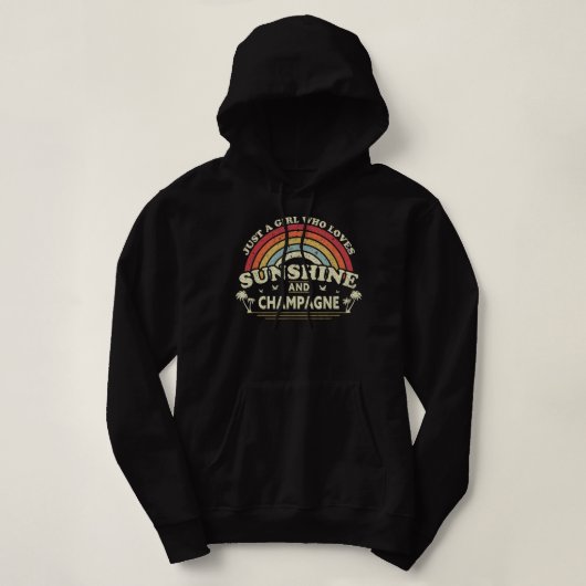 Champagne. Een meisje dat van Sunshine houdt en va Hoodie (Design voorkant)