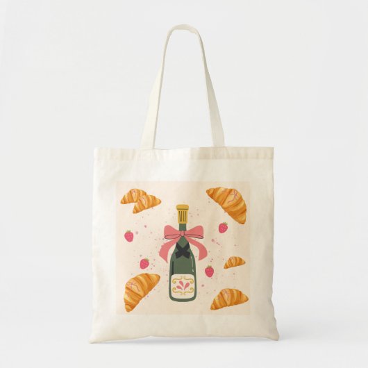 Champagne en Croissants Tote Bag (Voorkant)