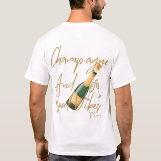 CHAMPAGNE EN GOEDE VIBES WIT T-SHIRT