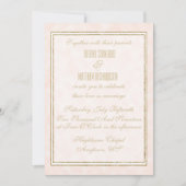 Champagne en Gold Elegant Wedding Invitation Kaart (Voorkant)