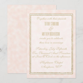 Champagne en Gold Elegant Wedding Invitation Kaart