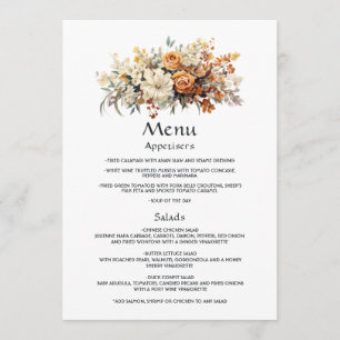 Champagne en Ivoren Bloem Bruiloft Menu