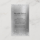 Champagne en Manicures Silver Foil Glitter Visitekaartje (Achterkant)