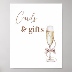 Champagne en parels Kaarten en geschenken teken Poster