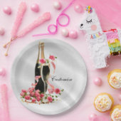 Champagne en Rozen Borden van de witte vlek Papieren Bordje (Feest)