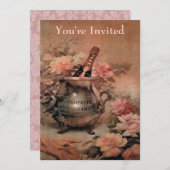 Champagne en Rozen Kaart (Voorkant / Achterkant)