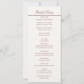 Champagne et Burgandy Floral Wedding Programme (Dos)