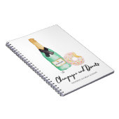 Champagne et carnet d'aquarelle de butées toriques (Côté Droit)
