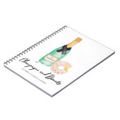 Champagne et carnet d'aquarelle de butées toriques (Côté gauche)