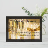 Champagne et étincelles Golden 50e Invitations (Debout devant)
