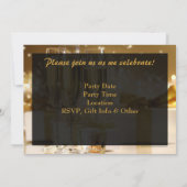 Champagne et étincelles Golden 50e Invitations (Dos)