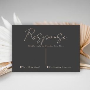 Champagne et Faire-part de mariage noire RSVP