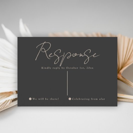 Champagne et Faire-part de mariage noire RSVP