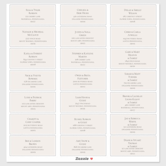 Champagne Étiquettes de adresse invités (Feuille)