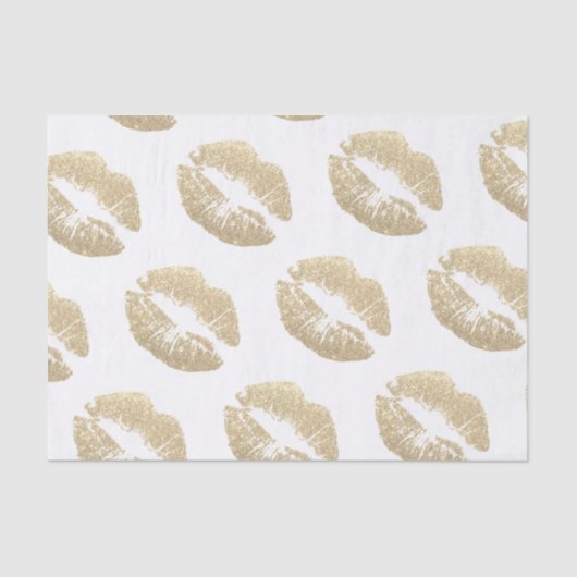 Champagne Faux Glitter Lips Tissue Paper Tissuepapier (Voorkant)