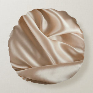 Champagne faux satin, met rond accent kussen