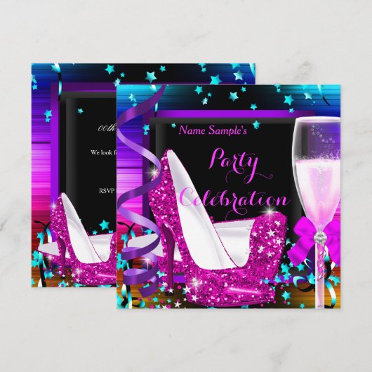 Champagne Feestelijke Gelegenheid Viering Kaart (Voorkant / Achterkant)