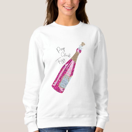 Champagne Fles Holiday Spirit Sweatshirt Design (Voorkant)