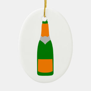 Champagne-fles Keramisch Ornament