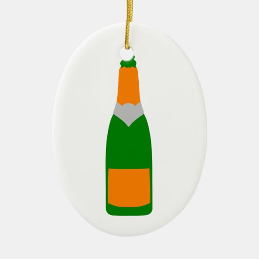 Champagne-fles Keramisch Ornament (Voorkant)