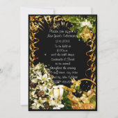 Champagne Floral blanc Invitation de la fête du No (Devant)