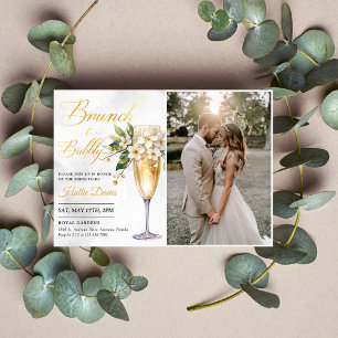 Champagne Floral Brunch en brabbel Vrijgezellenfee Kaart