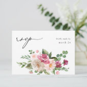 Champagne & Floral Rose avec RSVP de repas (Debout devant)