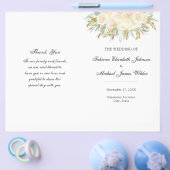 Champagne Floral Wedding Folded Programme Flyer (Enkel)