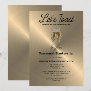 Champagne Fluit Toast Bruidsdouche Sjabloon Kaart