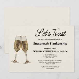 Champagne Fluit Toast Bruidsdouche Sjabloon Kaart