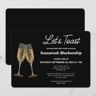 Champagne Fluit Toast Bruidsdouche Sjabloon Kaart
