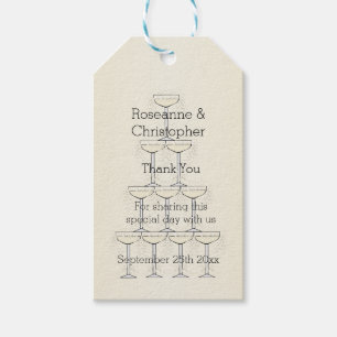 Champagne Fluiten Ontwerp Champagne Gekleurde Brui Cadeaulabel