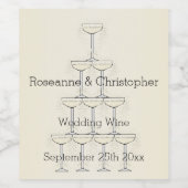 Champagne Fluiten Ontwerp Champagne Gekleurde Brui Wijn Etiket (Enkel label)