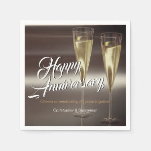Champagne Flutes Custom Happy Jubileum Napkins Servet