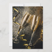 Champagne Flutes Nouvel An Célébration Invitation (Dos)
