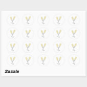 Champagne Flutes Ronde Sticker (Vel)