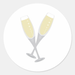 Champagne Flutes Ronde Sticker
