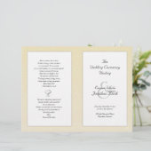 Champagne Folded Christelijk Wedding Programme (Staand voorkant)