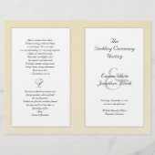 Champagne Folded Christian Wedding Programme (Devant)