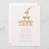 Champagne Franse bruiloft uitnodiging (Voorkant / Achterkant)