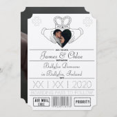 Champagne Glans Save the Date (Voorkant / Achterkant)