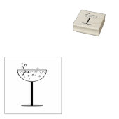 Champagne Glas Rubber Stempel (Gestempeld)