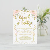 Champagne Glass Brunch Nuptiale Douche Invitation (Debout devant)